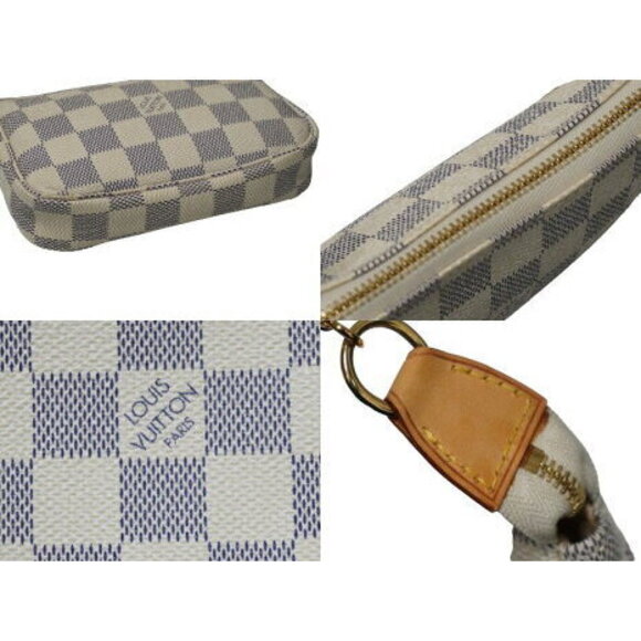 Louis Vuitton Pouch Damier Azur White Leather - Picture 6 of 8